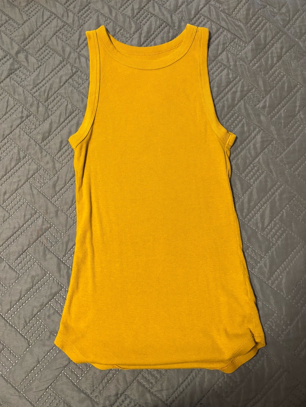 Ribbed Tank Top - Mustard Yellow
